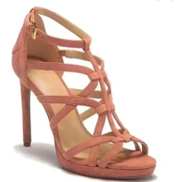 Michael Kors Strappy Platform Heel Sandal Suede 10 - Picture 1 of 4